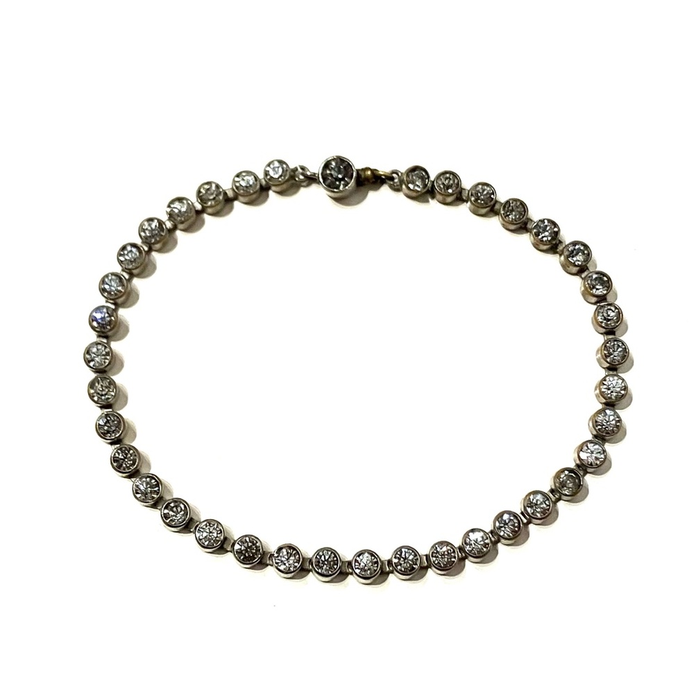 Vintage Antique Crystal Tennis Bracelet 8”